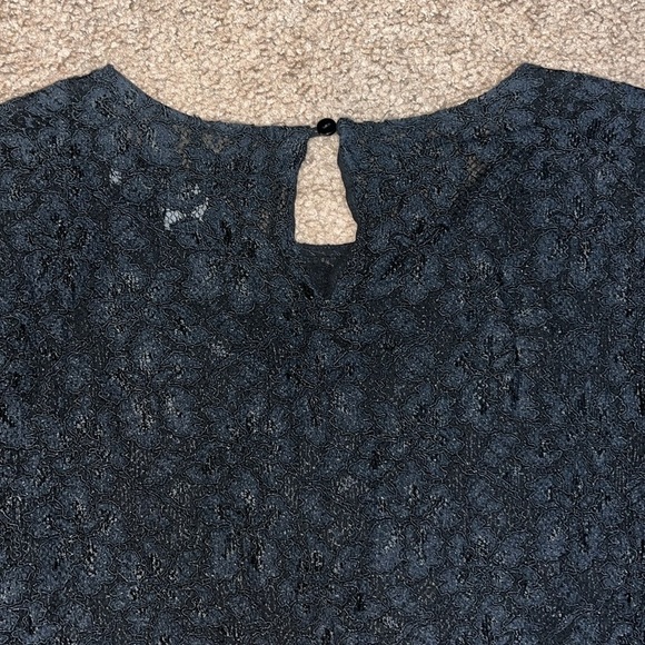 Diane Von Furstenberg Brielle Floral Lace Sheer Long Sleeve Blouse Black 12 - Picture 8 of 10